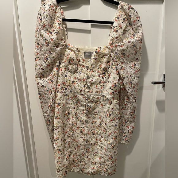 ASOS Broderie Puff Sleeve Mini Dress- Size 2 - Picture 3 of 7